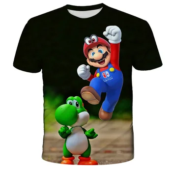 3D-Mario Børn T-shirt til Sommeren Tøj Boy Tøj Børn Casual-Cartoon Style O-neck T-shirt Søde Barndom Boy-Spil Tøj