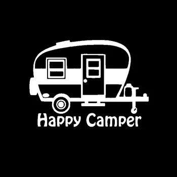LLY-0623 Kreative Bil Mærkat Cartoon Art Happy Camper Modellering Decal PVC Auto Tilbehør Vandtæt Solcreme Decals Indretning