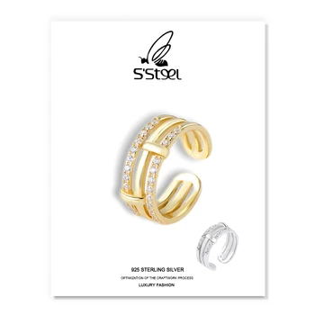 S'STEEL Luksus Ringe Gave Til Kvinder 925 Sterling Sølv Mode Justerbar Ring Hånd Tilbehør Bague Argent Femme Fine Smykker