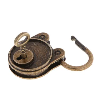 Metal Gamle Vintage Stil Mini Hængelås Lille Bagage Max Key Lock Hjemmebrug Hardware Dekoration