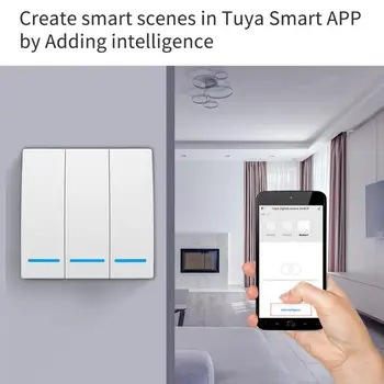 Zigbee Skifte Tuya Smart Gratis Ledninger Gratis At Indsætte Scene-Knap Fjernbetjening Skifte App Smart 1/2/3 Bander Wireless Touch Modul
