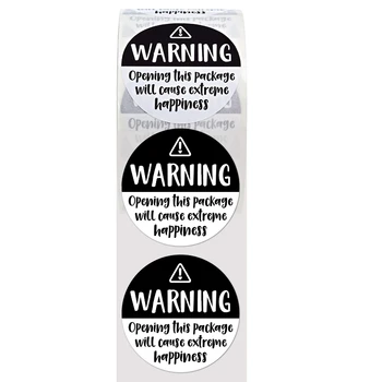 1,5 Tommer 500pcs Sort og Hvid Sød Advarsel Stricker Ekstrem Lykke Forsegling af Etiketter til Erhvervslivet Gave Indpakning Kuvert