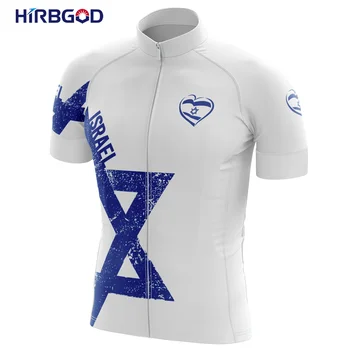 HIRBGOD 2021 Nye Sommer Mandlige Cykel Bære Udendørs Ridning Sportstøj til Israels Flag Mønster Mænds Trøje,TYZ774-01