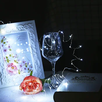 Vandtæt fe lampe CR2032 batteri drevet LED Mini julelys, sølv string lanterne bryllup bryllup part krans