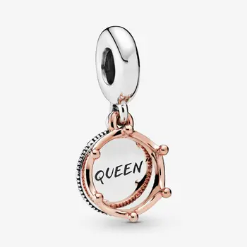 Høj Kvalitet 925 Sterling Sølv Queen & Regal Crown Heart Charm Perler Passer Oprindelige Pandora Armbånd Sølv Smykker Gave S925