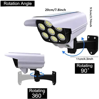 Solar Light bevægelsesfølerens Sikkerhed Dummy Kamera Udendørs Lys 3 Modes 77LED 80COB væglampe Motion Sensor Gade Lys For Værftet