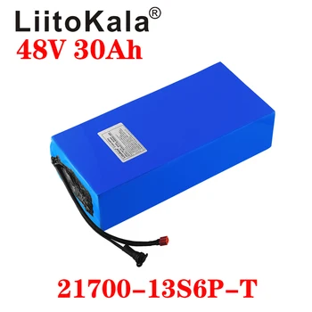 LiitoKala 48V 30Ah 21700 5000mah 13S6P Lithium-ion-batteri Scooter Batteri 48v 30ah Elektrisk Cykel Batteri XT60 48V2A oplader