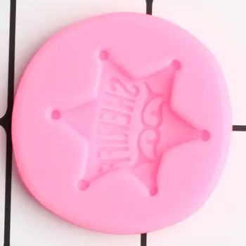 Sheriffen Badge Silikone Forme Baby Part Cupcake Topper Fondant Kage Udsmykning Værktøjer Cookie Bagning Slik Ler Chokolade Forme