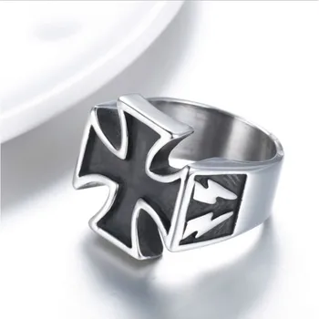Mode Unik Punk Style 3D Cross Design Mænds Ring