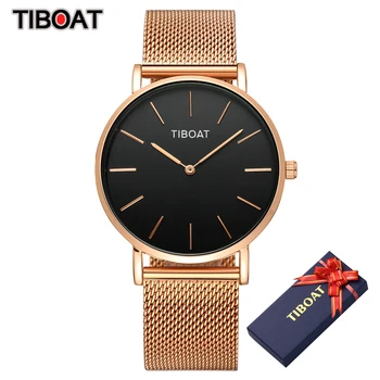 TIBOAT se kvinder 2020 top mærke luksus rustfrit stål, elegant ur til kvinder vandtæt armbånds ure sort guld ur