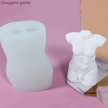 3D Menneskelige Krop, Kunst Lys Silikone Formen Mænd Kvinder Kvindelige Model Body Silikone Forme Krystal Harpiks, Voks Mould Lys DIY Håndværk Værktøj