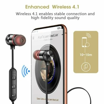 Magnetisk Trådløse Bluetooth Øretelefoner In-Ear Headset Neckband Høretelefoner Med Mircophone Sprots Kører Stereo Bas Til Xiaomi
