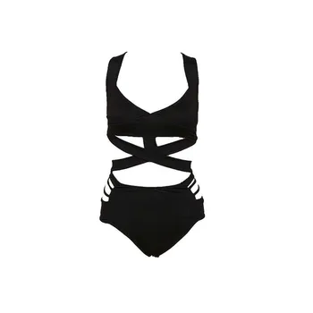 Sommer Bikini Sæt Kvinder Polyester Sorte Højtaljede Plus Size Badetøj 2021 Pige Stranden I Badetøj Badetøj Udstyr