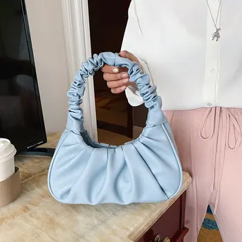 Kvinders Skulder Taske Foldning Design Lille PU Læder Elegant Underarm Cloud Håndtaske Rejse Vilde Smukke Mode Håndtaske