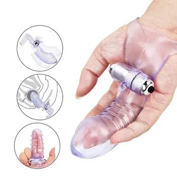 Finger Vibrator Sleeve Powerful G Spot Massage Klitoris Stimulere Kvindelige Masturbator Sex Legetøj esbian Orgasme Voksen Produkter