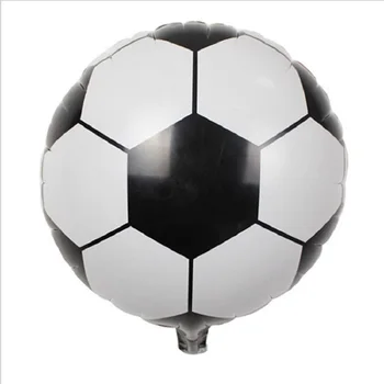 10stk Part Folie Fodbold Balloner 18 Tommer Alu Fodbold Metallisk Mylar For Børn Drenge Og Pige Fødselsdag Dekoration