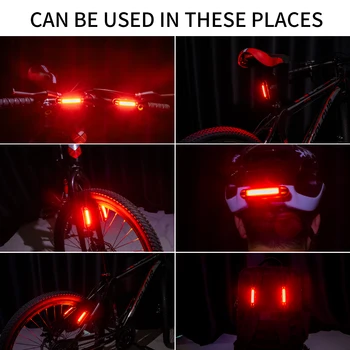 Cykel-Lys LED-Sikkerhed Advarsel Cykling Bærbar Lys USB-Genopladelige Cykel Tilbehør Hale-lampe Cykel Tilbehør Lanterne
