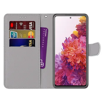 S20 Lite Flip Case for Etui, Samsung Galaxy S20 FE S21 Plus S30 Ultra magnetiske Wallet Læder taske Søde Kat Hund Telefon Dække Funda
