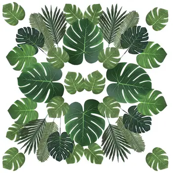 1stk Kunstige Tropiske Skildpadde Blad Hawaii Party Simulering Plante Bryllup Dekoration Fødselsdag Hjem Tabel Indretning Hjem Decore
