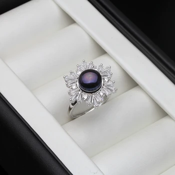 Ferskvands Perle Ring For Kvinder,Justerbar 925 Sølv Fingerring Smykker,Mode Engagement Ring Drop Shipping Fine Gave