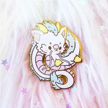 Søde Spirited Away Haku White Dragon Hårde Emalje Pin-Kawaii Tegnefilm Ghibli Broche Anime Film Fans Unikke Smykker Gave