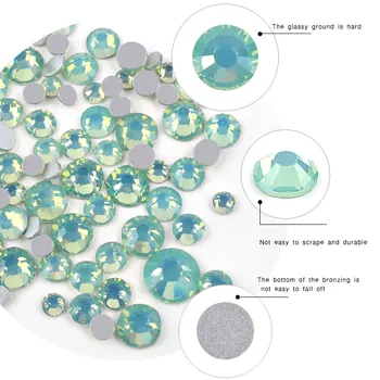 1pack Krystal Opal Nail Art Rhinsten Pynt Blandet Størrelse (SS4-SS20) Glitter Perler 3D Design Manicure Tilbehør