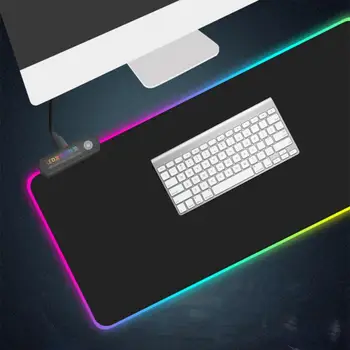 LED Lys Gaming musemåtte RGB Stort Tastatur Cover, Non-Slip Gummi Base Computer Tæppe Bruser Mat PC-Spil musemåtte