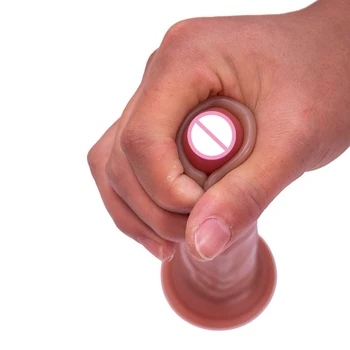 Dobbelt-lag Bløde Realistiske Stor Dildo Med sugekop Fast Hud følelse Enorme Penis Erotisk sexlegetøj Til Kvinder flydende silicium