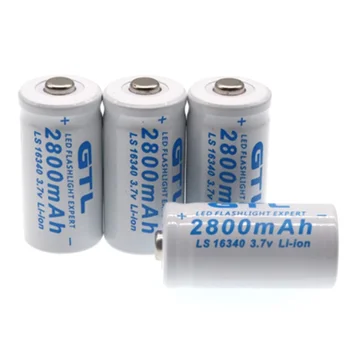 2021 Nye 3,7 V 2800mAh Li Lithium-ion 16340 Batteri CR123A Genopladelige Batterier af 3,7 V CR123 for Laser Pen LED Lommelygte Cell
