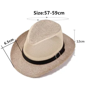 SILOQIN Nye Sommer Mænds Åndbar Fedoras Panama Hat Mesh Cap Mode Trend Cowboy stråhatte Fiskeri Caps Rejse Strand Hat