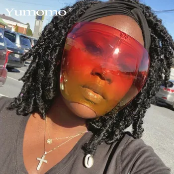 Farverige Maske Kvinder Overdimensionerede Et Stykke Solbriller, Beskyttelsesbriller Maske Mænd Beskyttende Spejl Goggle Glas