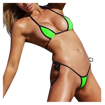 Sommeren Kvinder Sexet Bandage Brazilian Bikini Set-Top-g-streng Nederste Sæt Stranden Push-up Badetøj Damer snøre Swimsuit Badetøj