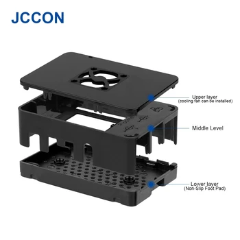 JCCON Tilfældet For Raspberry Pi Model 4 Metal Tilfælde Kabinet Dække Shell Kabinet Klart Dække Skaller Boks Til RPI 4