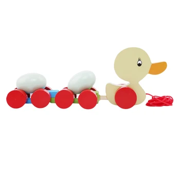 Toddler Høne Duck og Æg Torah Bil Toy Børn Tidligt Chick Puslespil Dyr Trukket Vogne Toy Børns Kreative Træ-Trailer Bil