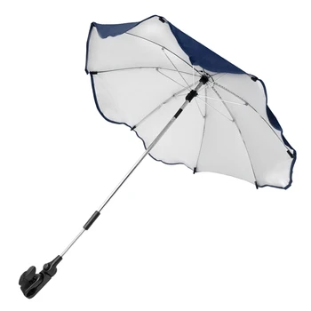 Parasol Paraply UV-Stråler Beskyttelse Parasol Regn kronedækningsgrad Clamp-On Skygge Paraply for Baby Klapvogn