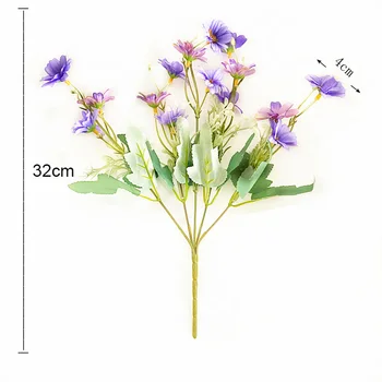5 gaffel hollandske Chrysanthemum Falske Blomst Lille Buket Daisy Bryllup Home Decor Kamille Kunstig blomst