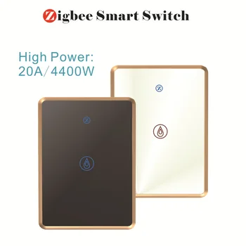 Zigbee Smart Switch zink alloy ramme 20A 4400W super Zigbee-vandvarmer TuYa skifte klimaanlægget vand pumpe remote switch