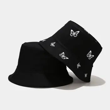 2021 bomuld sommerfugl Print Bucket Hat Fiskeren Hat til Udendørs Rejse Hat Solen Cap Hatte til Mænd og Kvinder 363