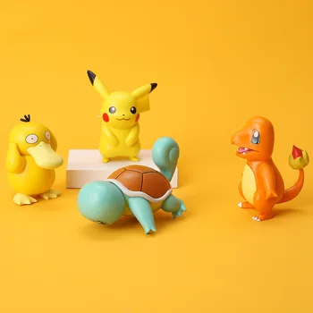 Ægte Pokemon Pikachu, Charmander Psyduck Squirtle Jigglypuff Bulbasaur Tegnefilm Anime Figur Model Doll Toy Kids Fødselsdag Gave