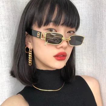 Retro Europæiske og Amerikanske kvinders Solbriller koreansk mode solbriller cool mandlige stjerner samme stil, personlighed box metal høj