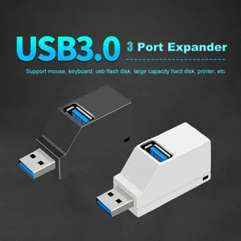 3 Port USB-Hub USB 3.0-Splitter-Boksen Extender Adapter Mini Ultra-tynde-plug Høj Hastighed For Desktop Computere, Bærbare computere, U Disk