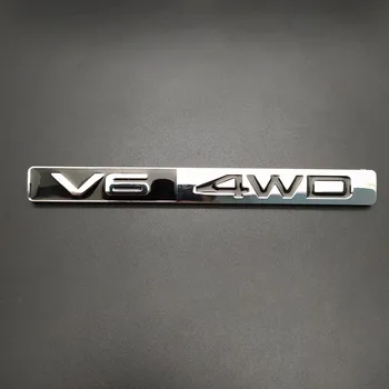 1stk 3D Metal V6 4WD Bil Side Fender Bageste Bagagerummet Logo Badge Mærkat Decals til Toyota Highlander,Bil tilbehør, dekorationer