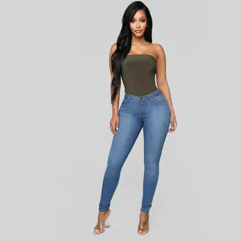 Kvinder er høj talje jeans Mode slank tynde denim blyant bukser casual Street høj stretch jeans kvindelig beklædning Plus størrelse S-3XL