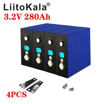 4stk LiitoKala LiFePO4 3.2 V 280Ah Celler til 12V 280Ah Lifepo4 Batteri Hjem Solenergi Opbevaring Med Bus Barer