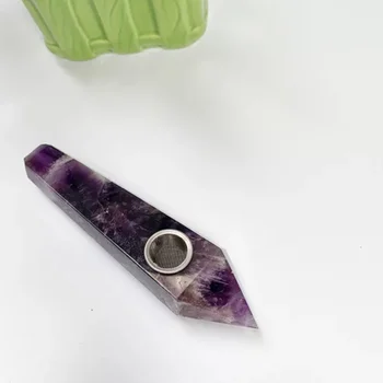 Naturlige Drøm Amethyst crystal ryger rør + filter kvarts sten healing wand gratis fragt