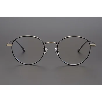 Japansk Håndlavet John Lennon Runde Titanium Optiske Briller Ramme Mænd Retro Briller Nærsynethed Læsning Briller Oculos De Grau