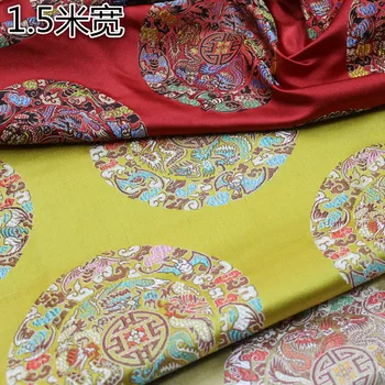 Det kinesiske Tang stil brocade jacquard dekorative klud af mahogni møbler pude pude fem drage mønster, stof