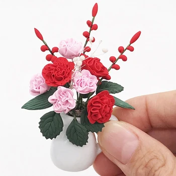 1:12 Dukkehus Miniature Blomster Fe Haven Ornament Mini Potteplante Blomster Pot Dukkehus Indretning Bonsai Model Kids Spil Toy
