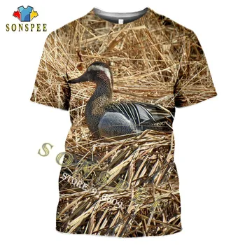 Harajuku T-shirt-Animalske Jagt Fugl 3D-Print-T-shirt Mode Afslappet Mænds T-shirt Chukar Unisex Korte Ærmer
