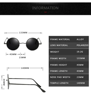 2021 Nye Mode Runde Polariserede Solbriller Mænd, Mærke, Design Kvinder Nuancer Retro Legering Sol Briller UV400-Brillerne på, Oculos De Sol